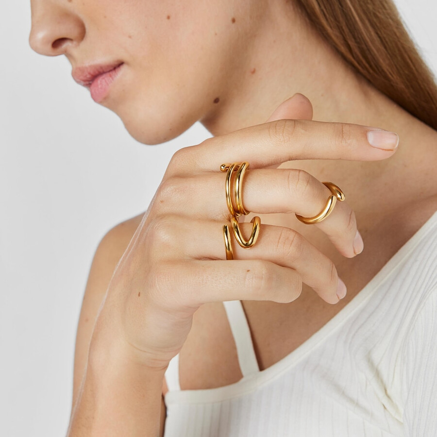 anello aperto in argento vermeil new hav