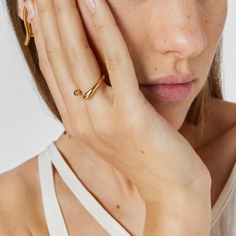 anello aperto in argento vermeil new hav