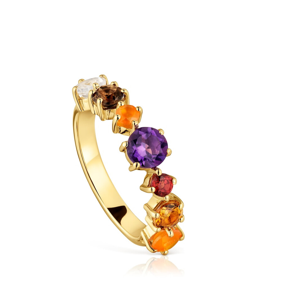 piccolo anello in argento placcato oro 18kt e pietre preziose sugar party