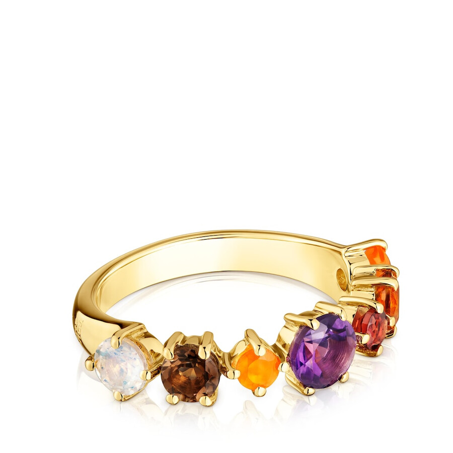 piccolo anello in argento placcato oro 18kt e pietre preziose sugar party