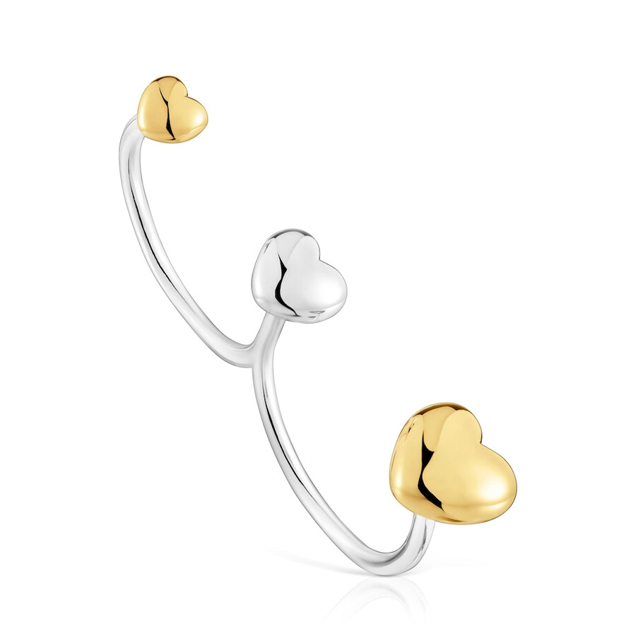 grande anello aperto a forma di cuore bicolore la mia altra metà