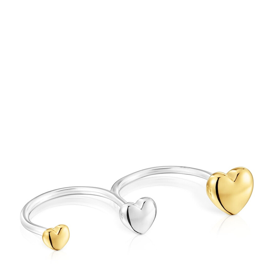 grande anello aperto a forma di cuore bicolore la mia altra metà