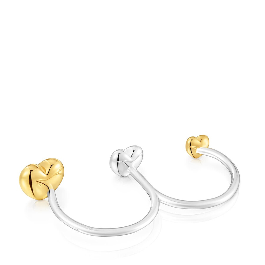 grande anello aperto a forma di cuore bicolore la mia altra metà