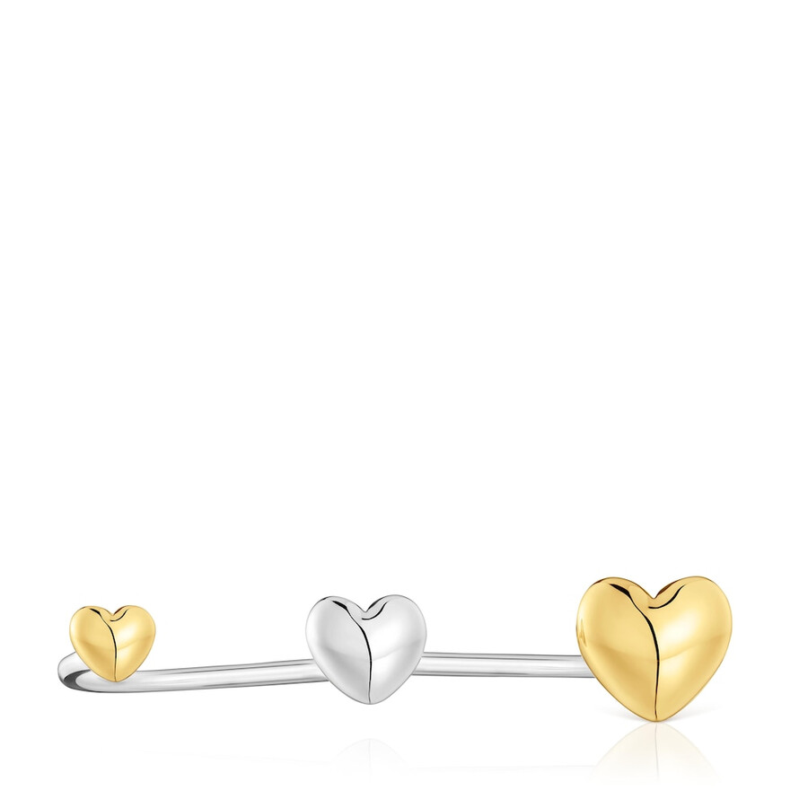 grande anello aperto a forma di cuore bicolore la mia altra metà