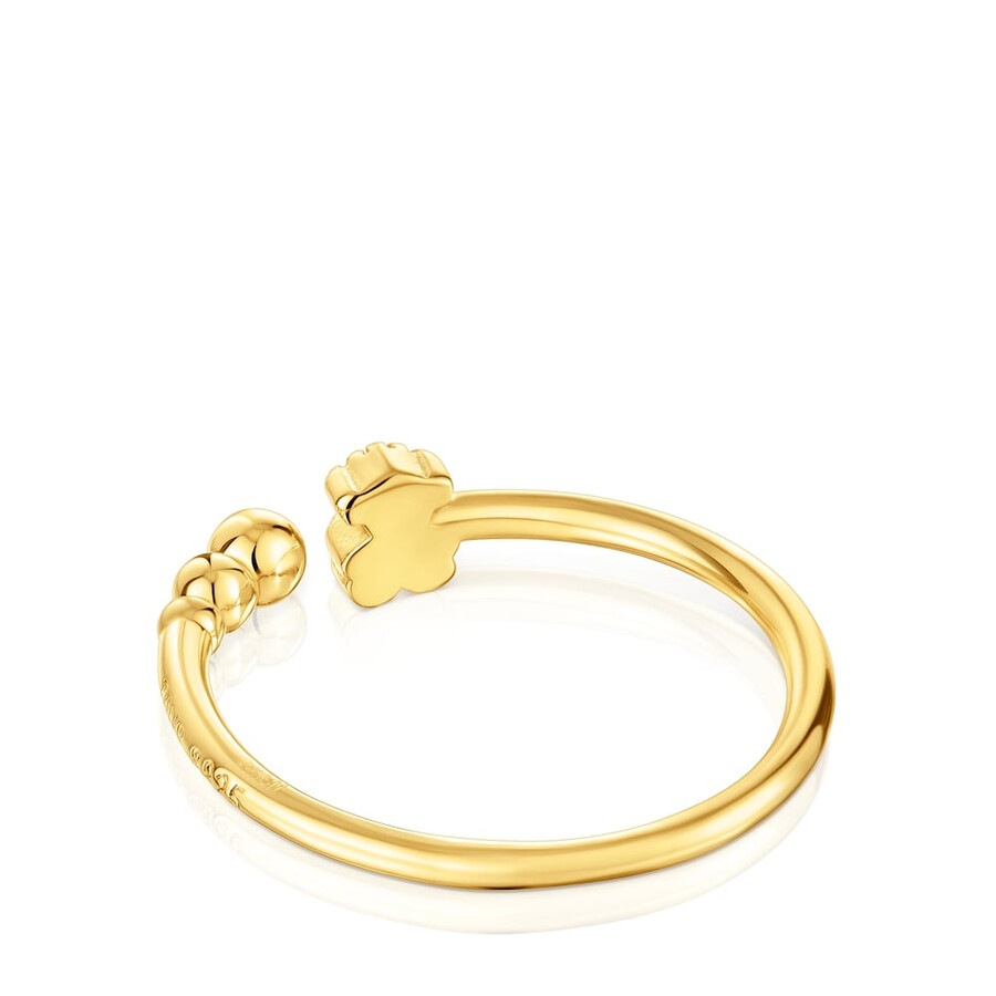 piccolo anello aperto con placcatura in oro 18kt su argento e motivi tous grain