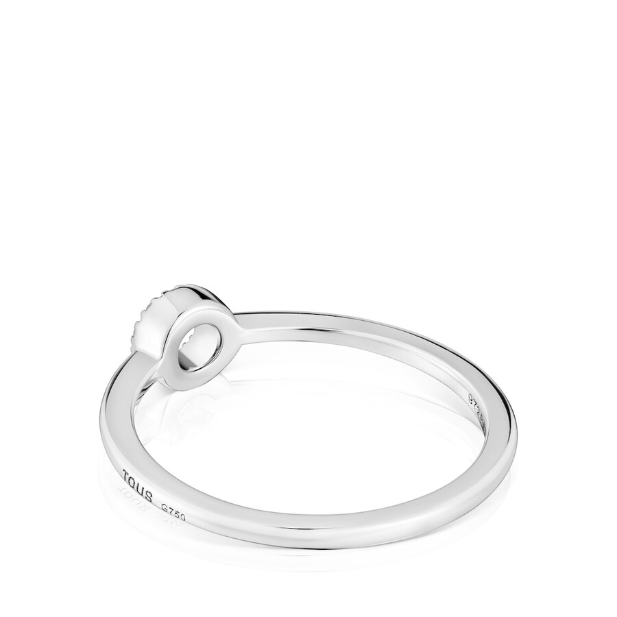 anello piccolo cerchio in oro bianco con diamanti tous grain