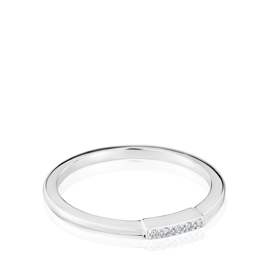 anello piccolo in oro bianco con diamanti tous grain