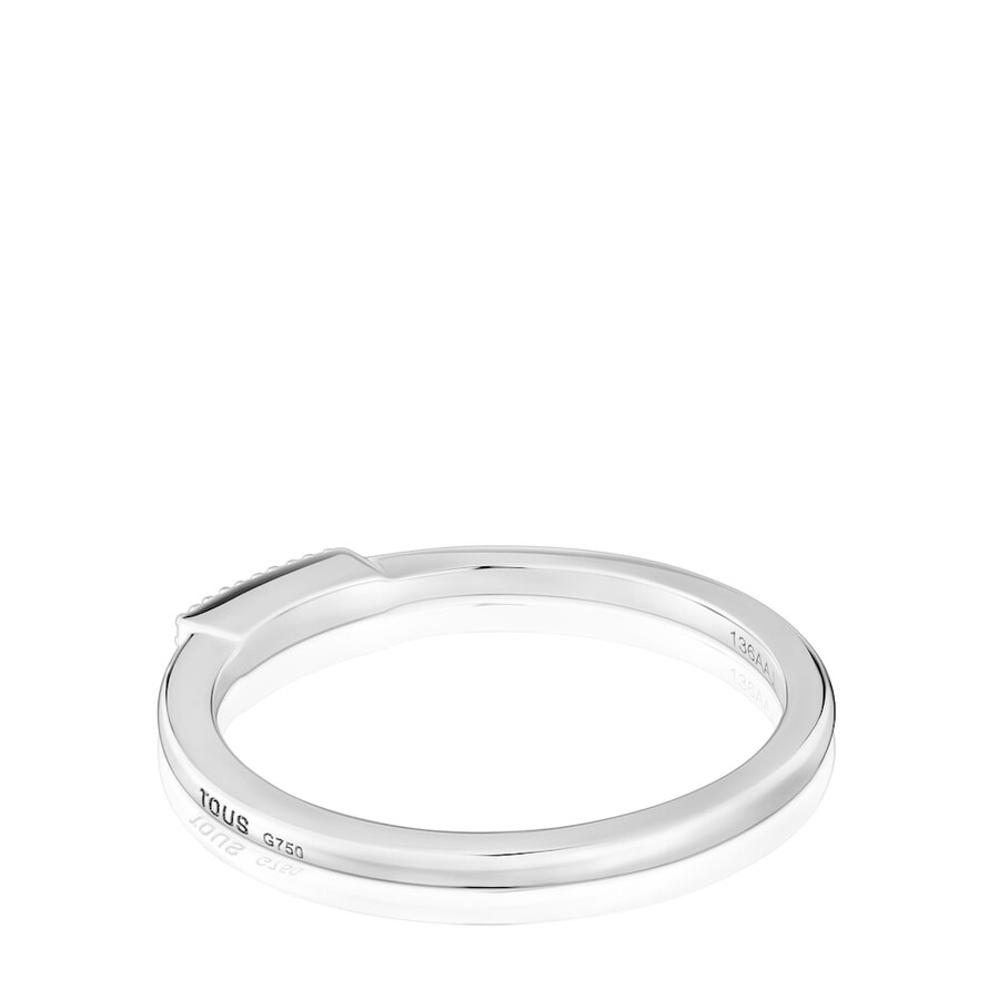 anello piccolo in oro bianco con diamanti tous grain