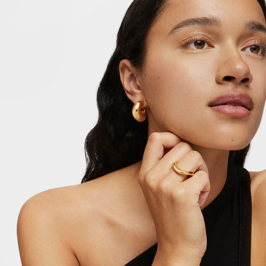 anello piccolo con placcatura in oro 18kt su argento galia basics