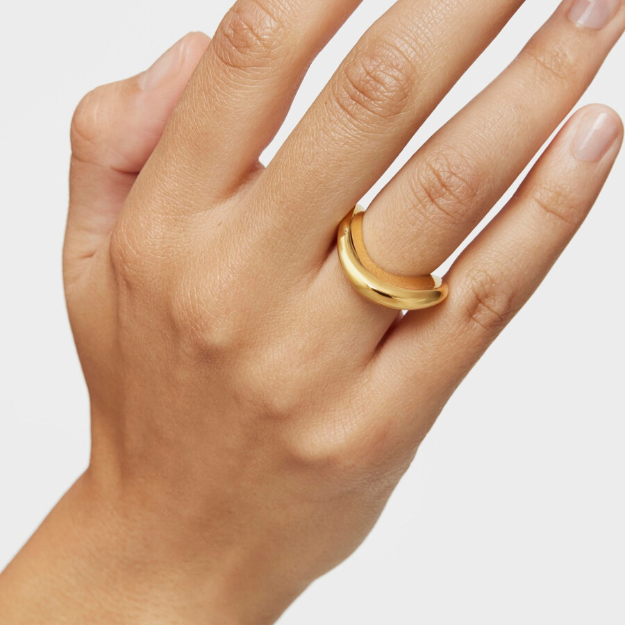 anello piccolo con placcatura in oro 18kt su argento galia basics