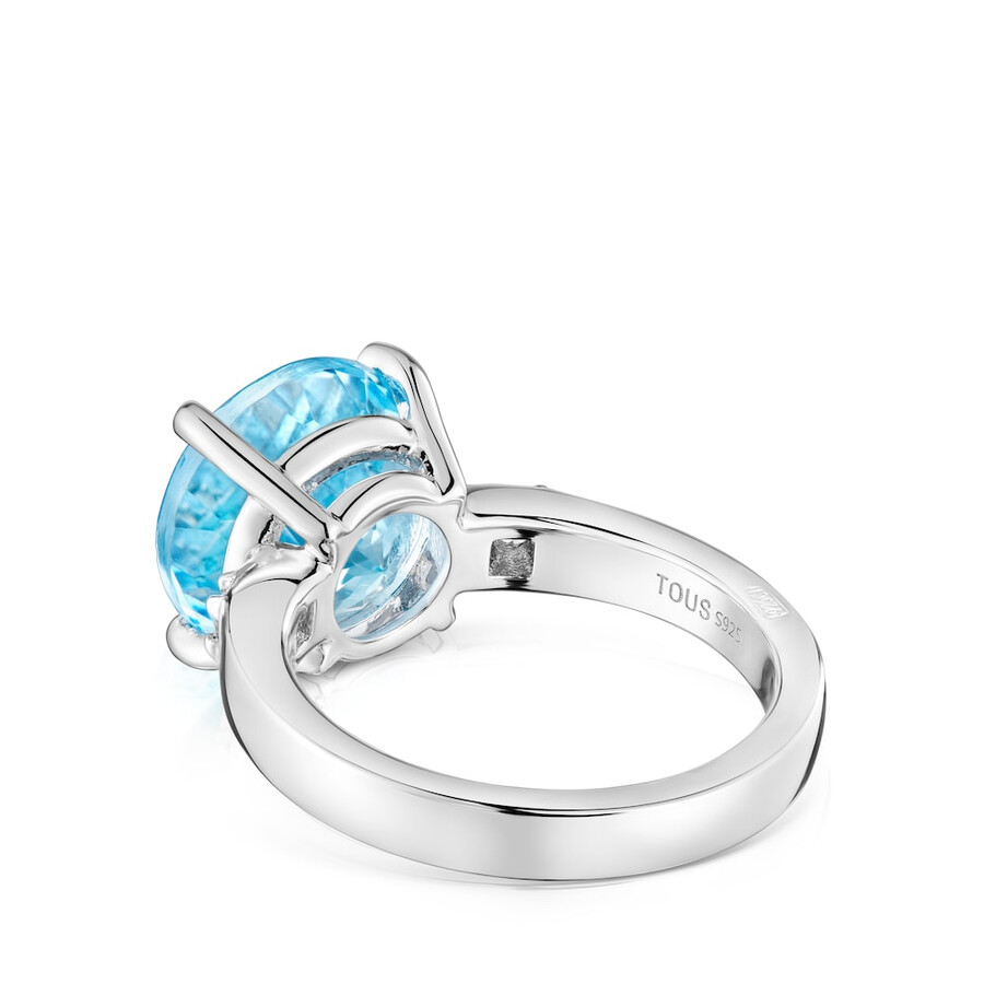 anello basic colors in argento con diamante e topazio