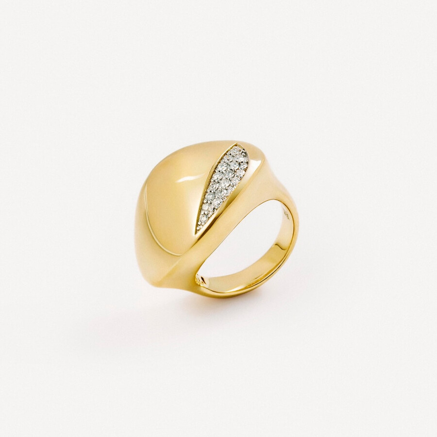 anello in oro con dettaglio di diamanti tous atelier