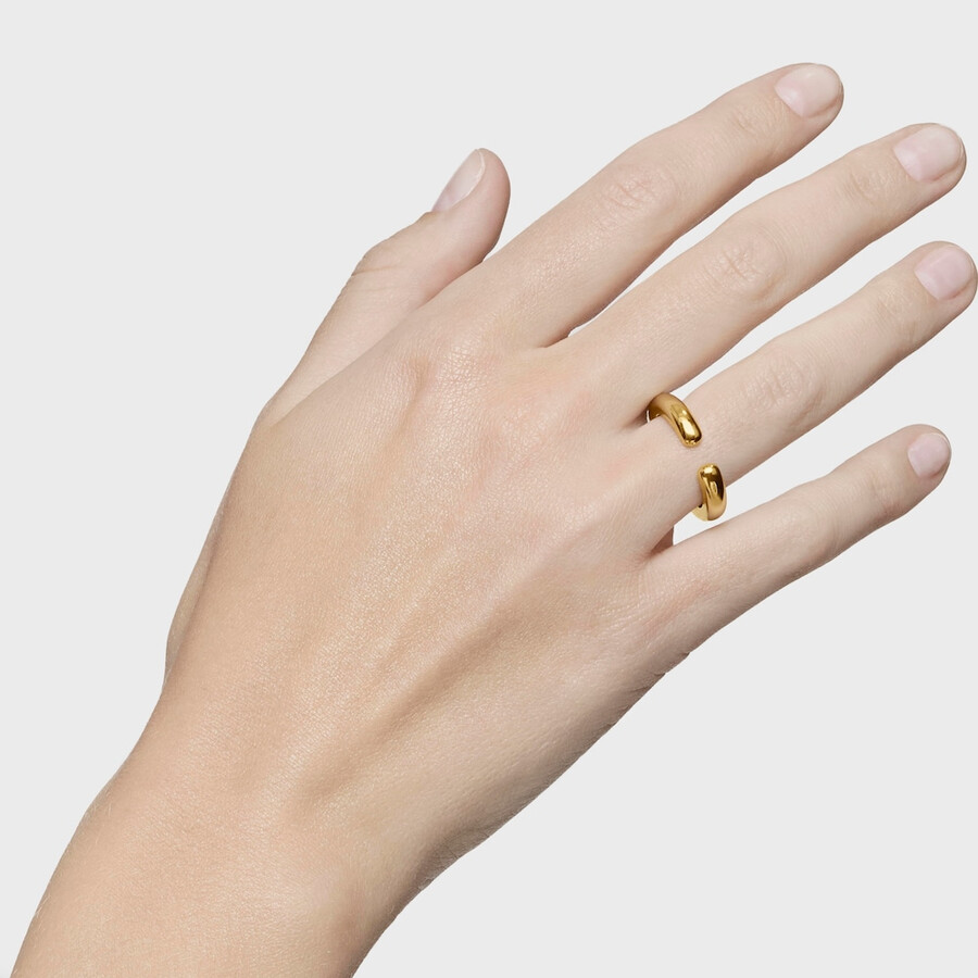 linea di anelli aperti placcati in oro 18kt su argento