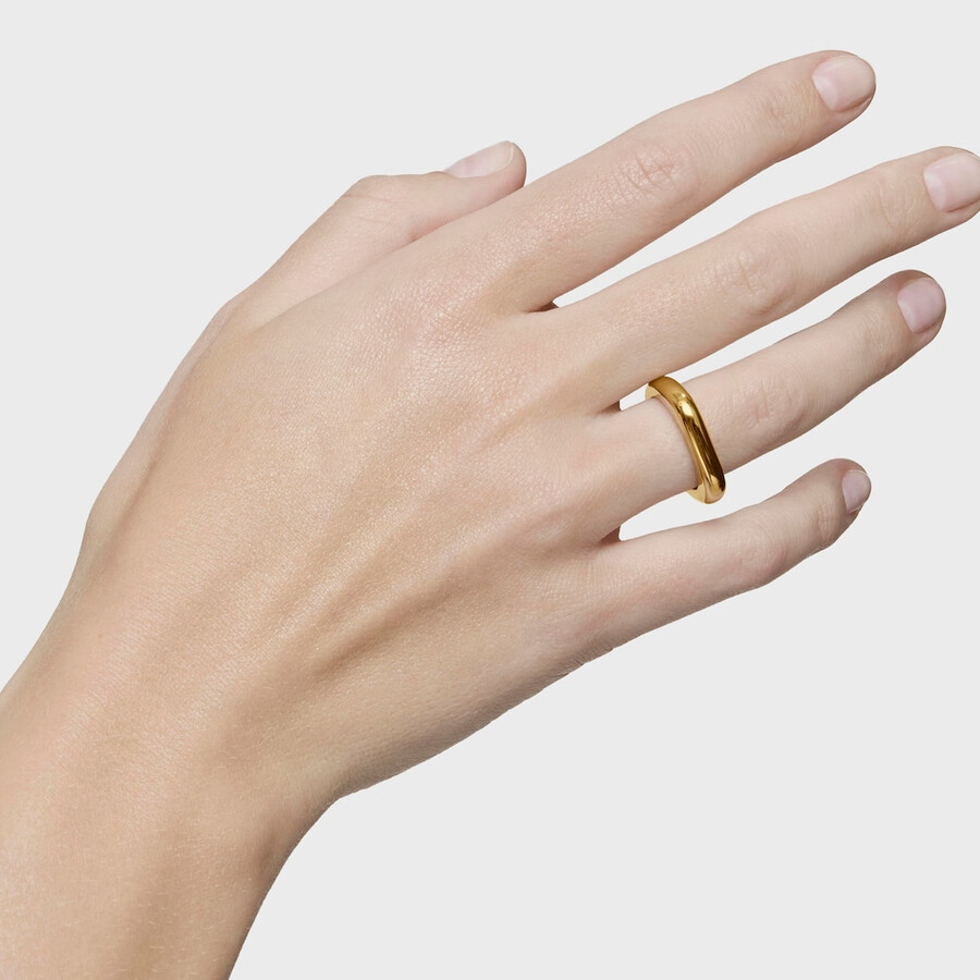 linea di anelli aperti placcati in oro 18kt su argento
