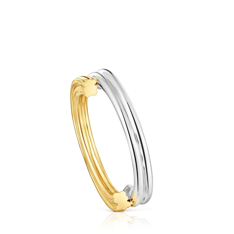 anello bicolore medio con motivi a forma di orso tous 1950