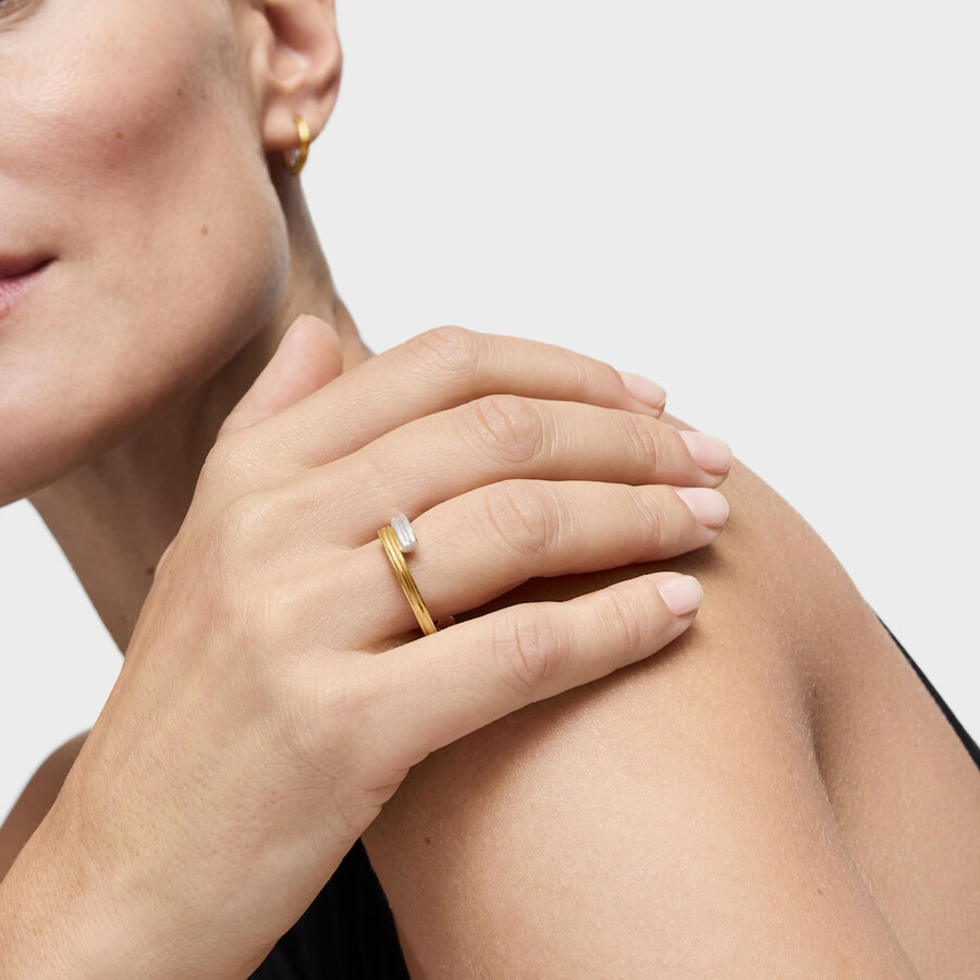 anello bicolore medio con motivi a forma di orso tous 1950