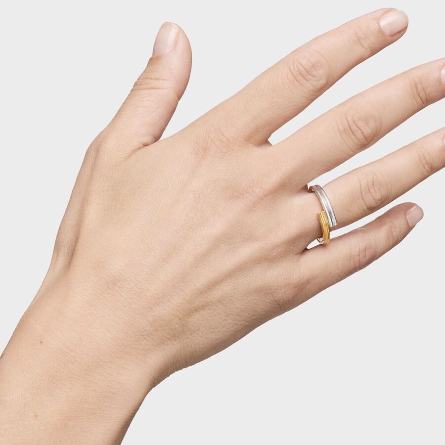 anello bicolore medio con motivi a forma di orso tous 1950