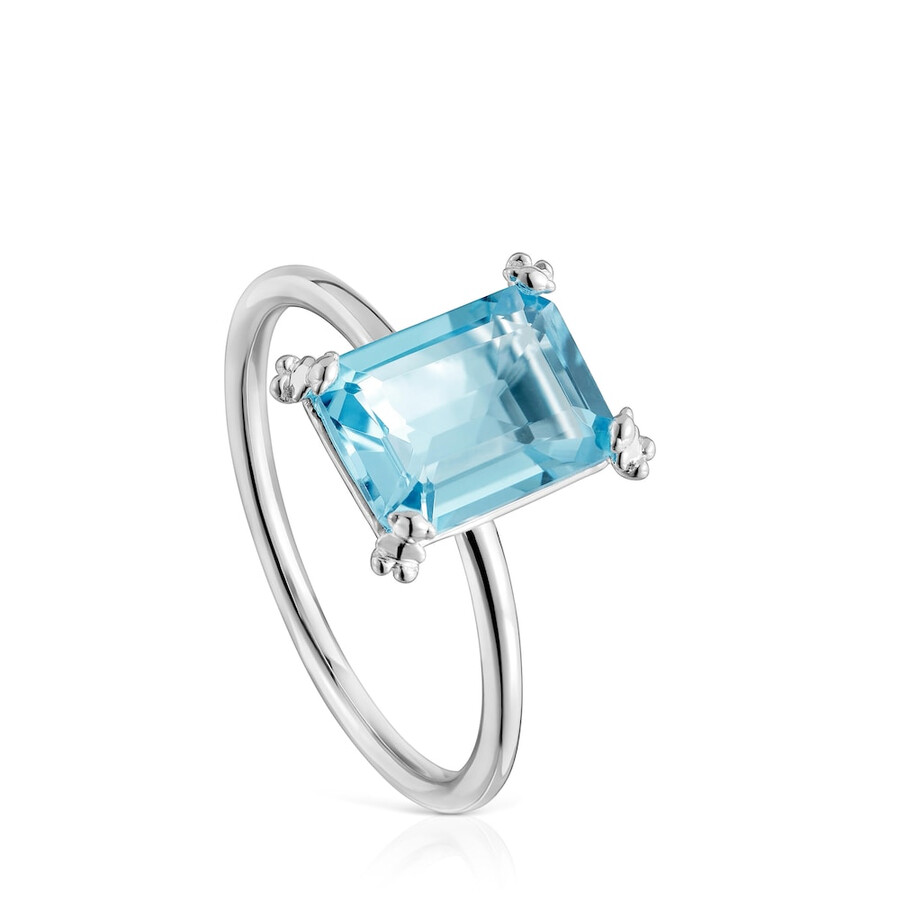 anello in argento con topazio pillole di colore