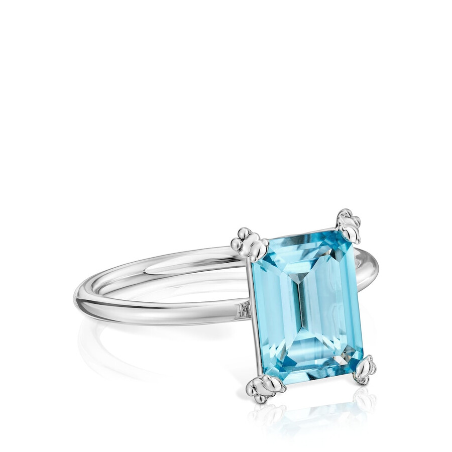 anello in argento con topazio pillole di colore
