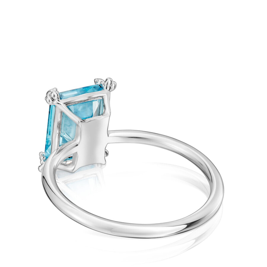 anello in argento con topazio pillole di colore