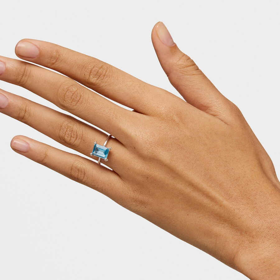 anello in argento con topazio pillole di colore