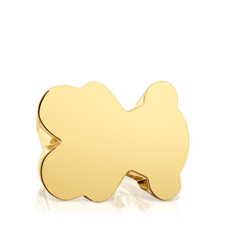anello con sigillo a forma di orso da 30 mm con placcatura in oro 18 kt su argento sweet dolls