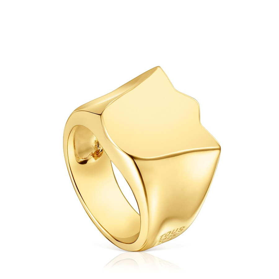 anello con sigillo a tulipano placcato in oro 18 kt su argento sweet dolls