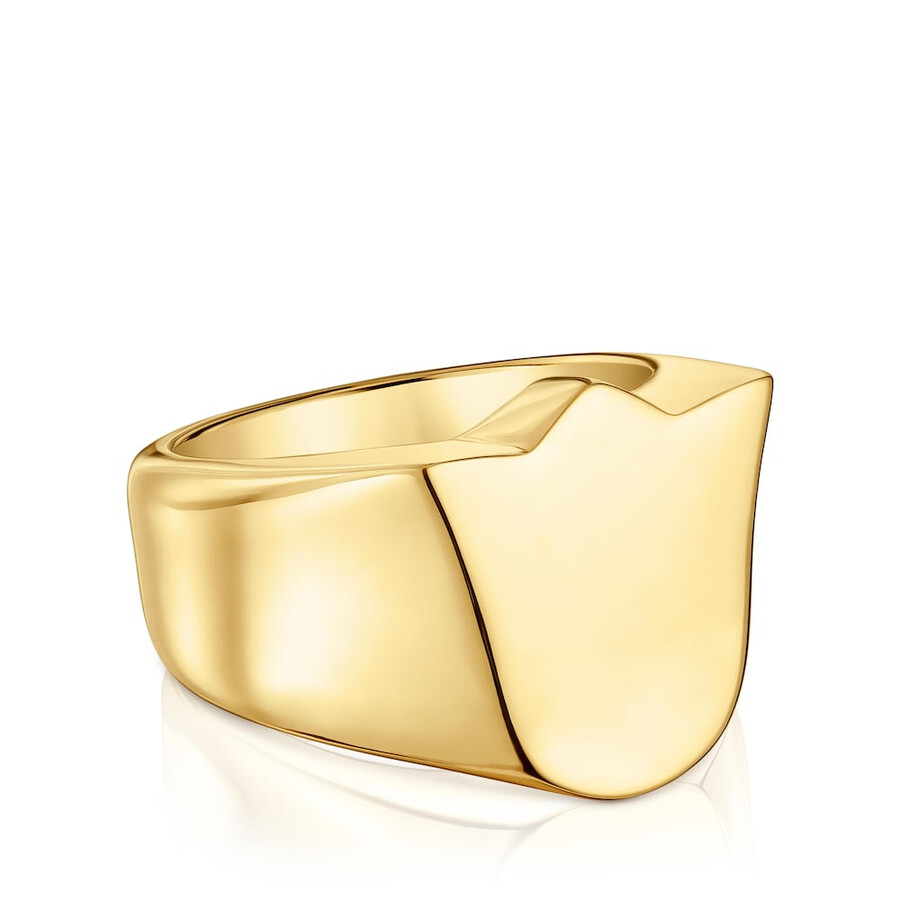 anello con sigillo a tulipano placcato in oro 18 kt su argento sweet dolls