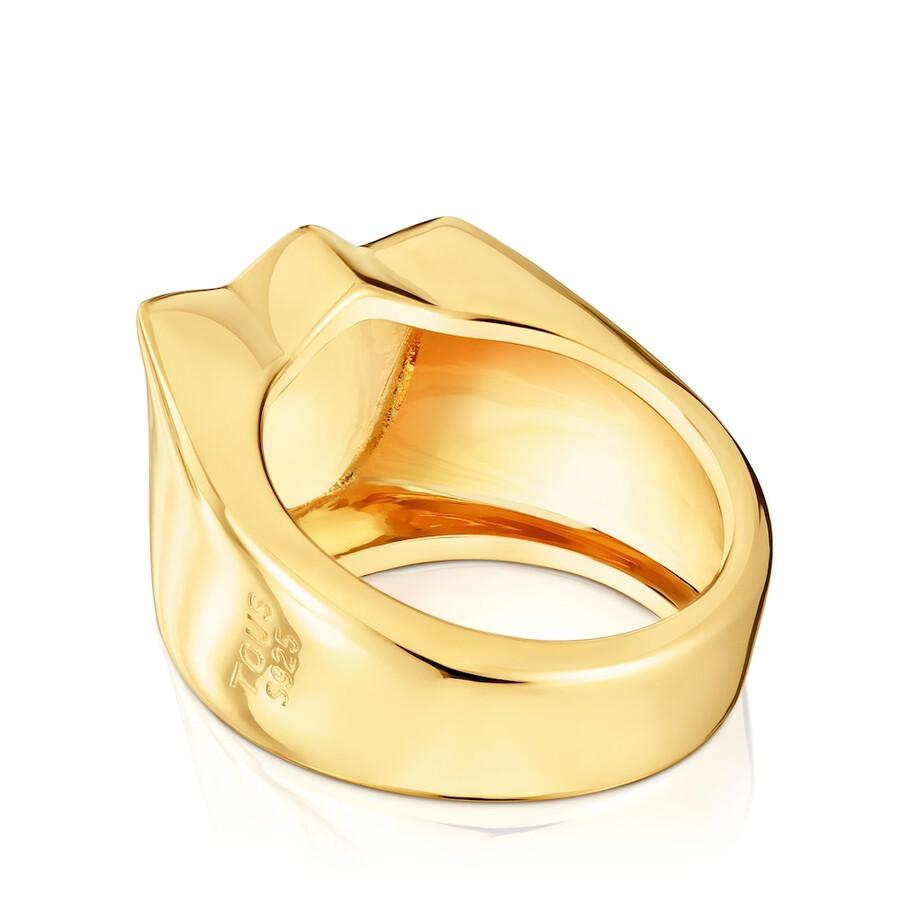 anello con sigillo a tulipano placcato in oro 18 kt su argento sweet dolls