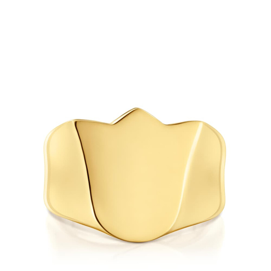 anello con sigillo a tulipano placcato in oro 18 kt su argento sweet dolls