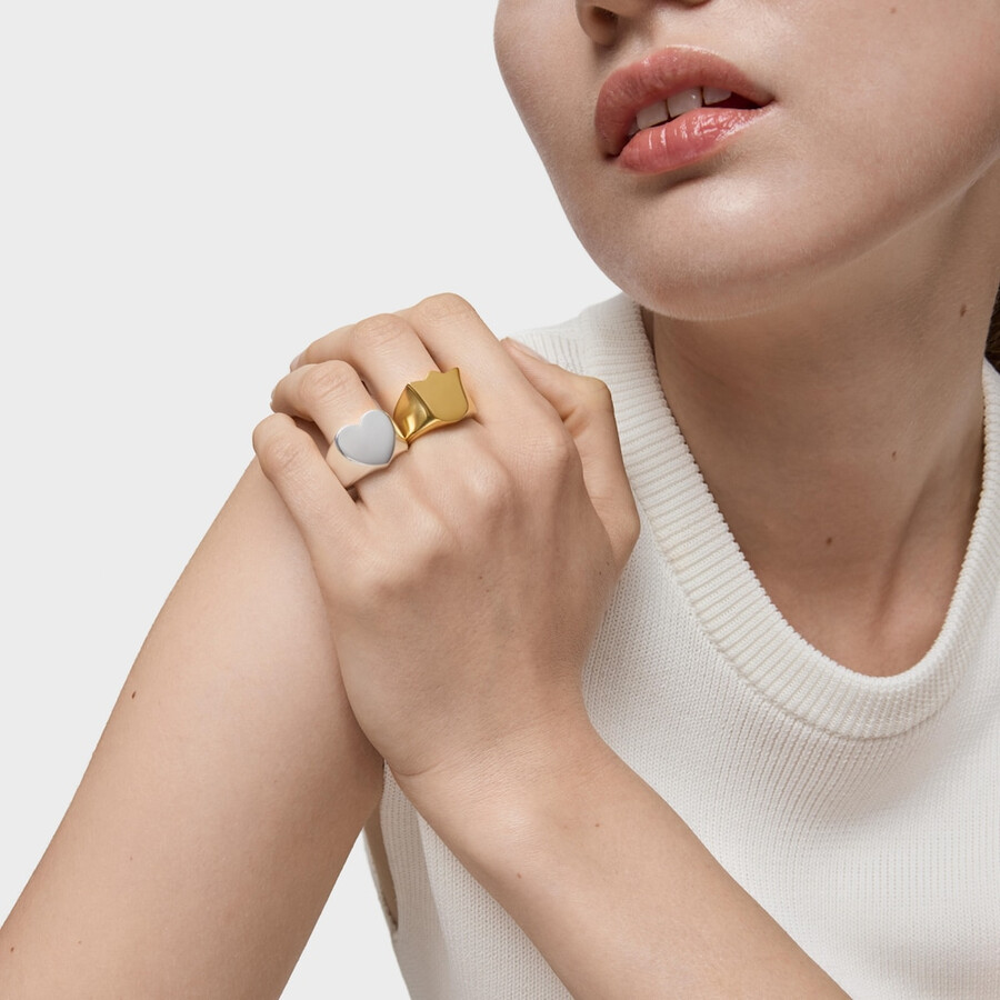 anello con sigillo a tulipano placcato in oro 18 kt su argento sweet dolls