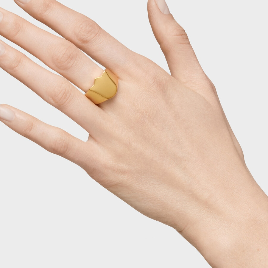 anello con sigillo a tulipano placcato in oro 18 kt su argento sweet dolls