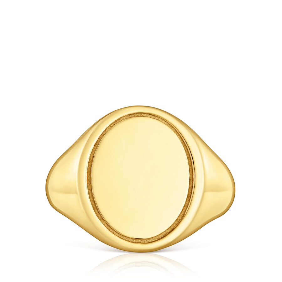 anello con sigillo tous basics da 16 mm placcato oro 18kt su argento
