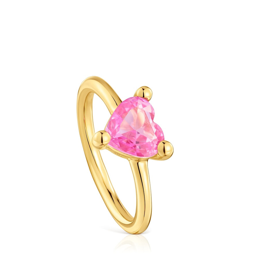 anello placcato in oro 18 carati su argento con zaffiro coltivato in laboratorio garden of love lgg