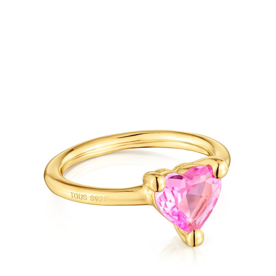 anello placcato in oro 18 carati su argento con zaffiro coltivato in laboratorio garden of love lgg