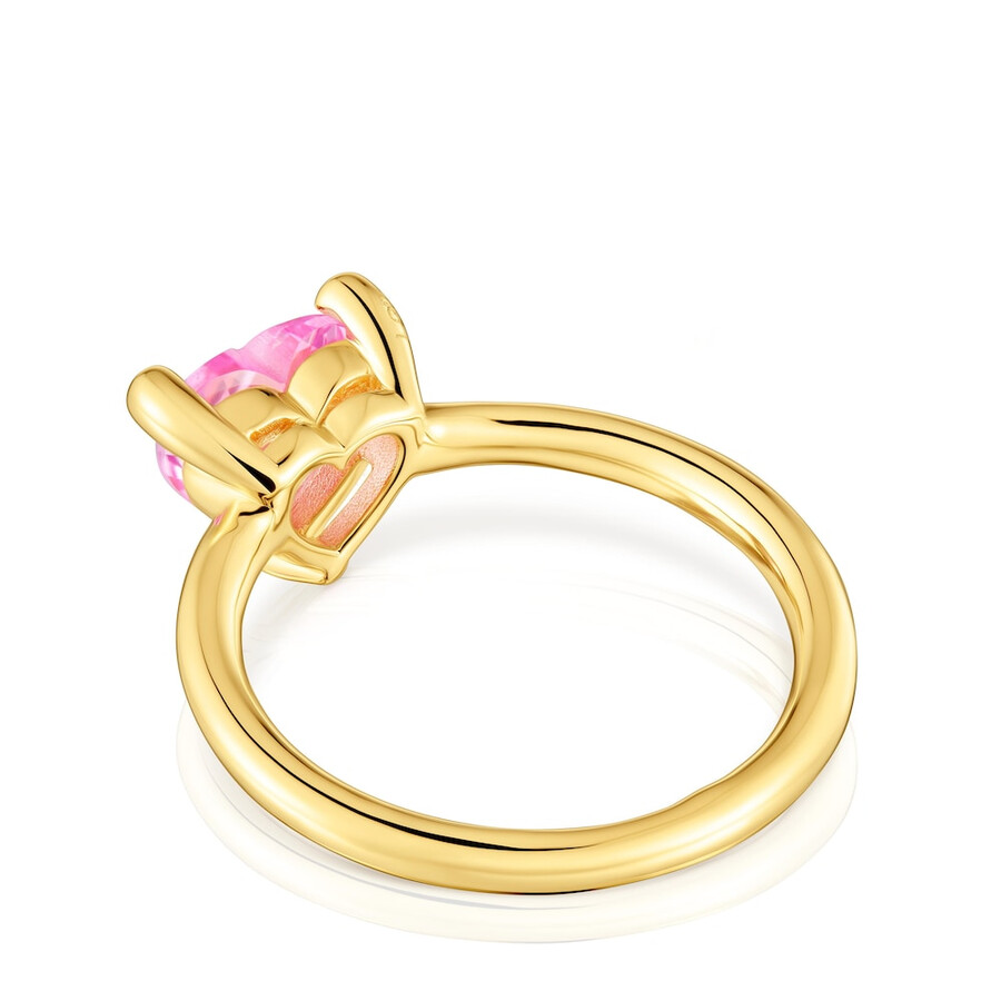 anello placcato in oro 18 carati su argento con zaffiro coltivato in laboratorio garden of love lgg