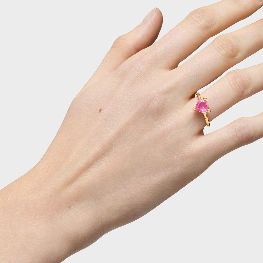 anello placcato in oro 18 carati su argento con zaffiro coltivato in laboratorio garden of love lgg