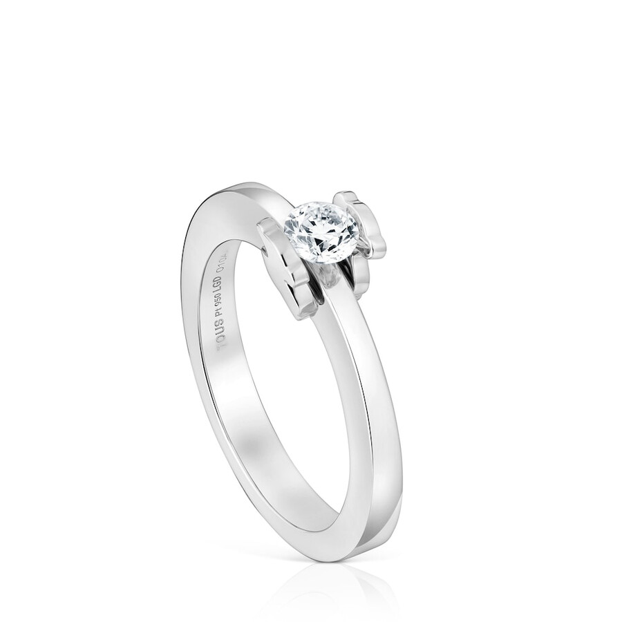 anello solitario in platino con diamante di laboratorio da 025 ct tous sweet diamonds lgd