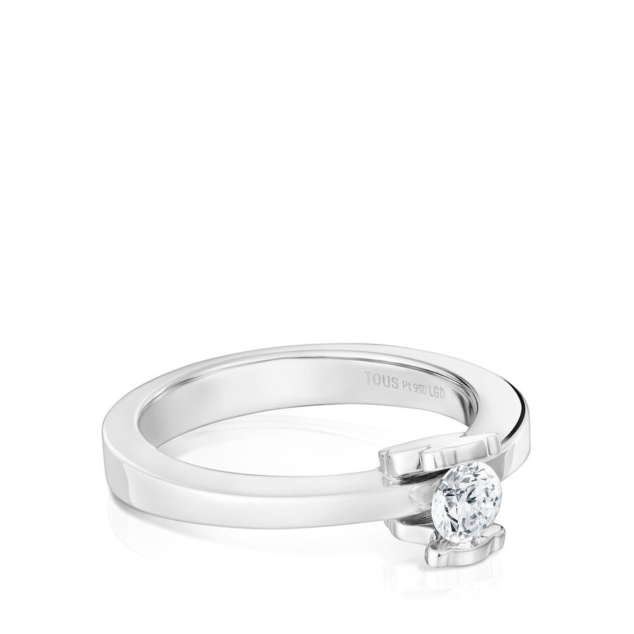 anello solitario in platino con diamante di laboratorio da 025 ct tous sweet diamonds lgd
