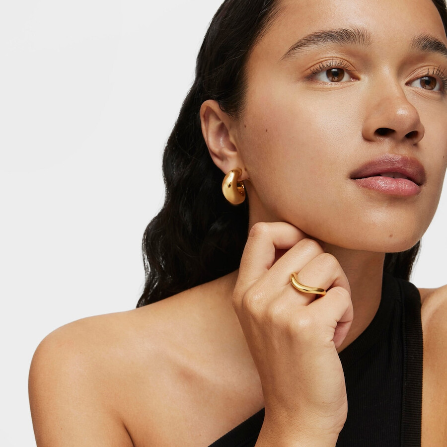 anello piccolo con placcatura in oro 18kt su argento galia basics