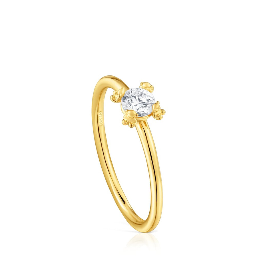 anello placcato in oro 18 carati su argento con diamante creato in laboratorio pillole di colore