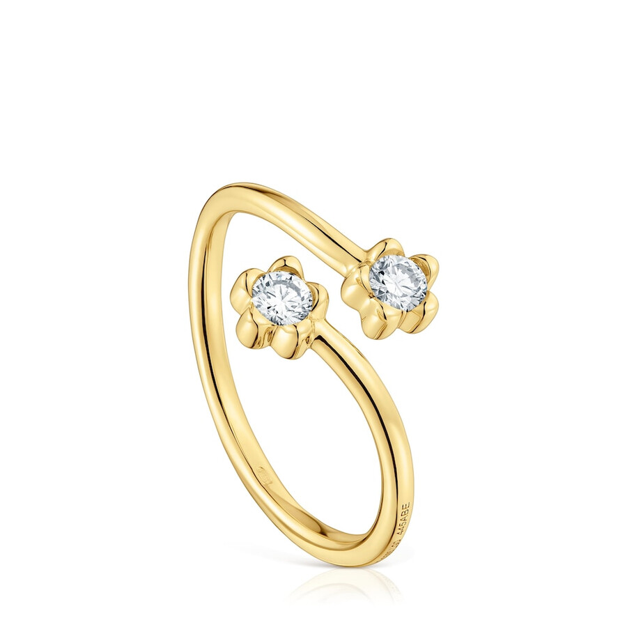 anello aperto in oro con diamanti creati in laboratorio tous lili