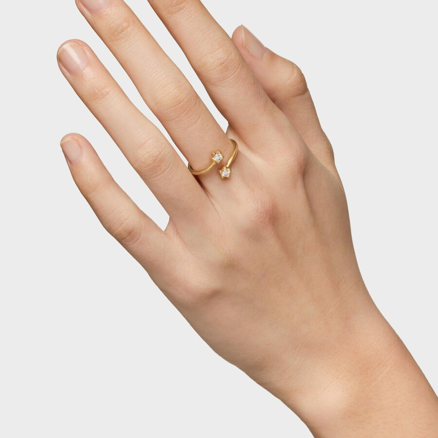anello aperto in oro con diamanti creati in laboratorio tous lili