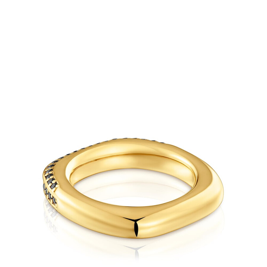 anello con placcatura in oro 18kt su argento e spinelli line