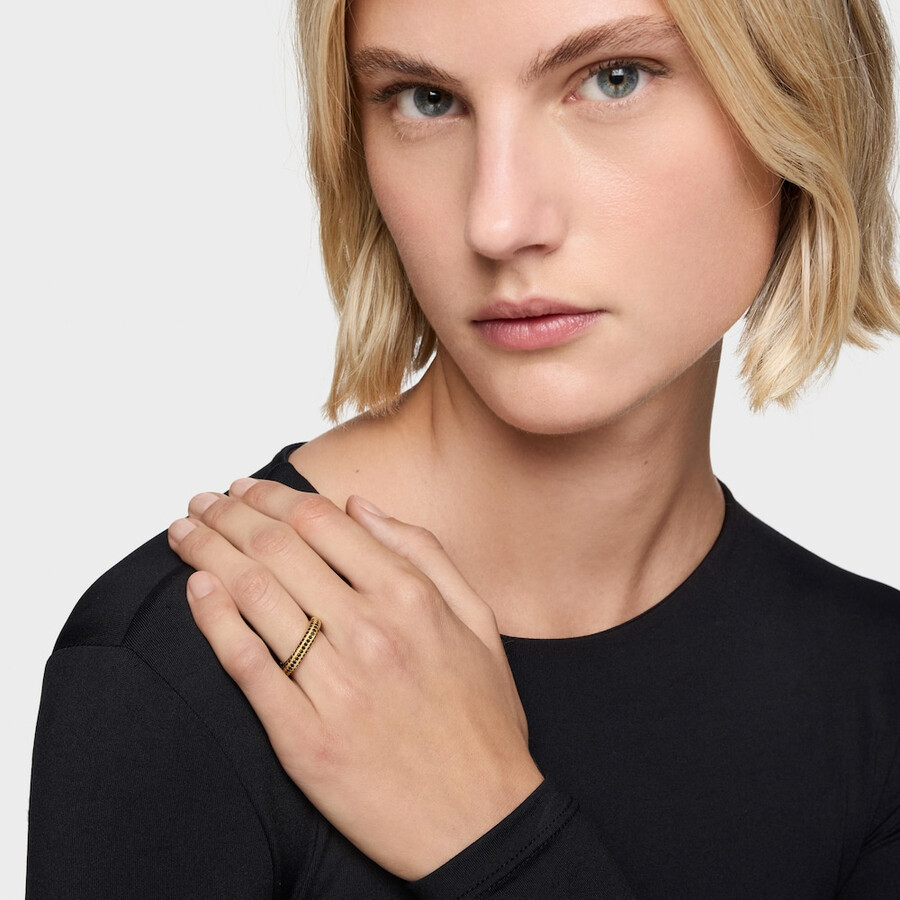 anello con placcatura in oro 18kt su argento e spinelli line