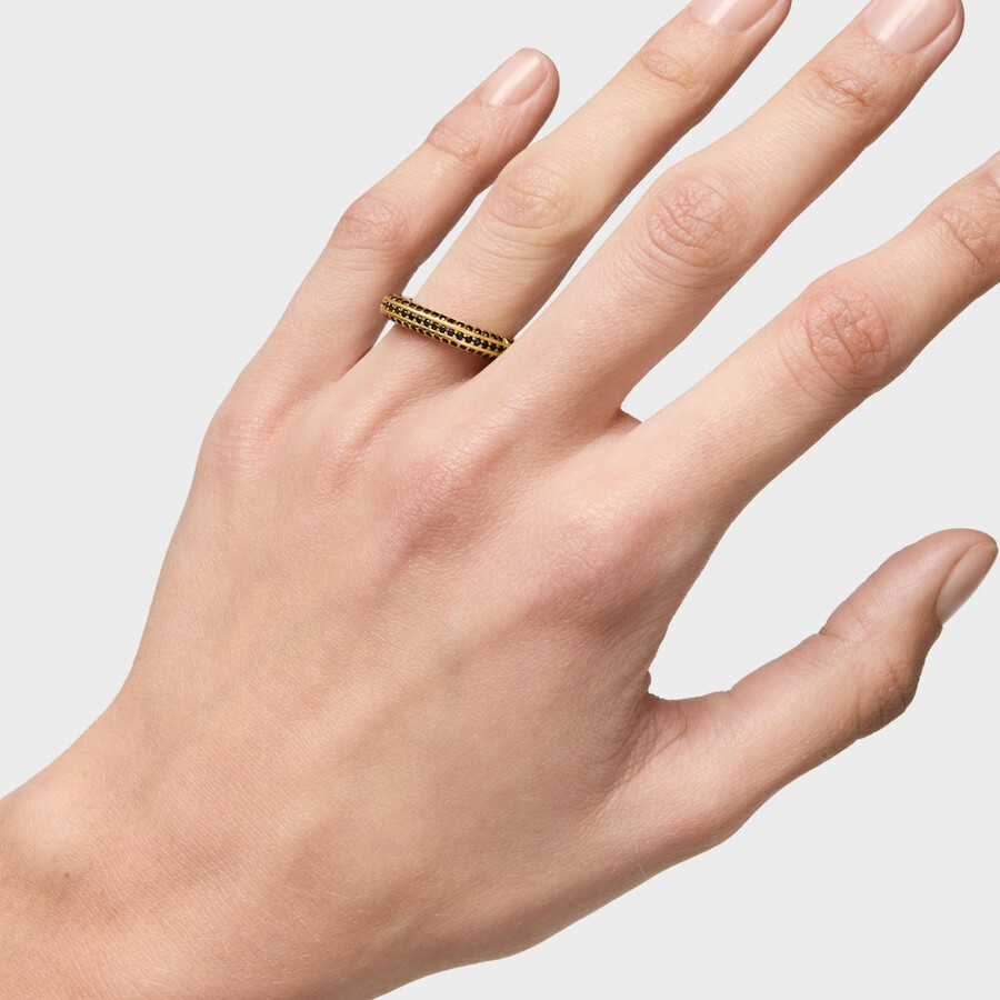 anello con placcatura in oro 18kt su argento e spinelli line
