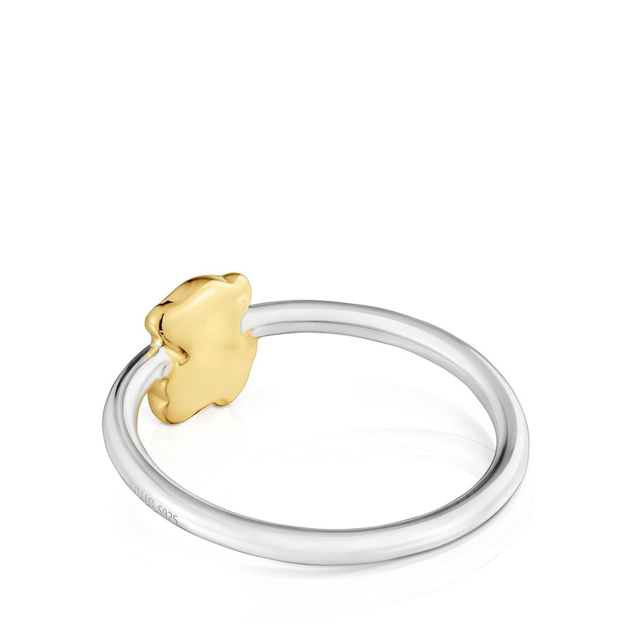 anello bicolore con orso icon metal