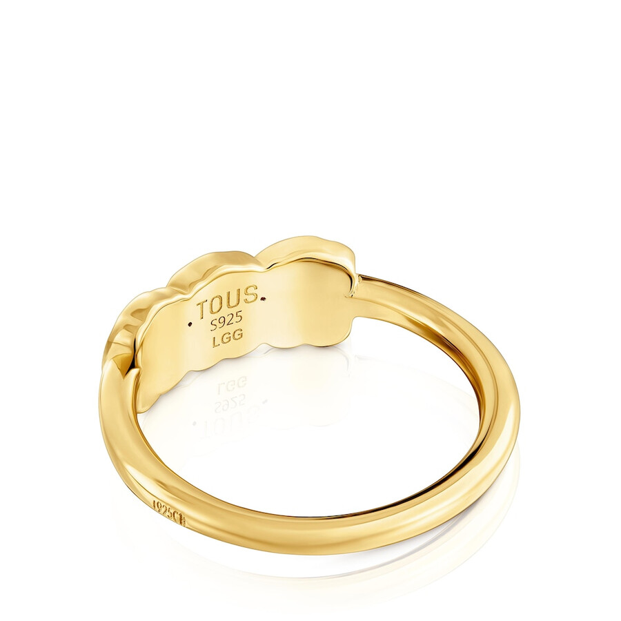 anello con placcatura in oro 18kt su argento e pietre preziose create in laboratorio icon color lgg