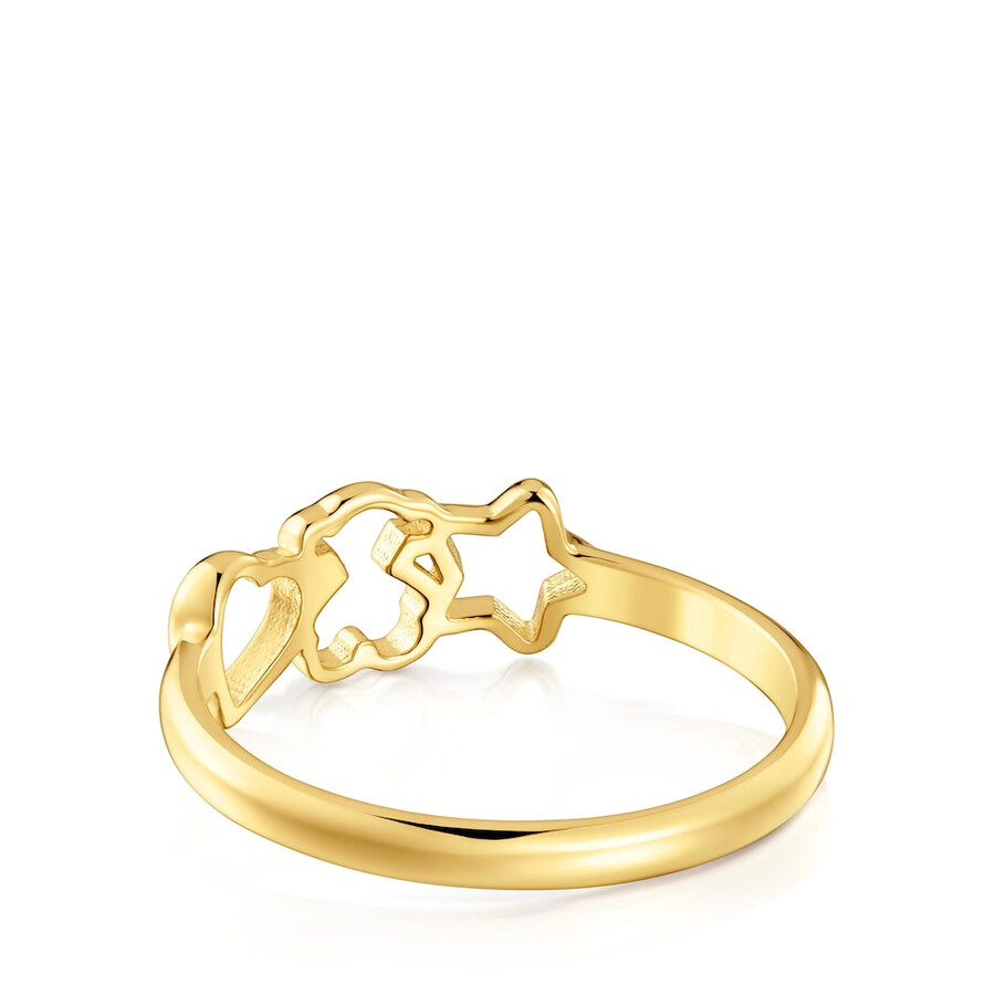 anello in argento e motivi con placcatura in oro 18kt su argento tous motifs