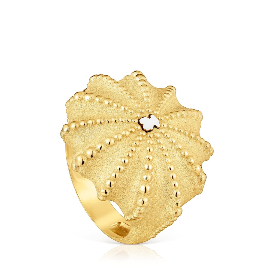 anello con sigillo bicolore tous grain arrecife de coral